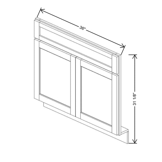 36" W X 31 1/8" H Vanity Sink Front