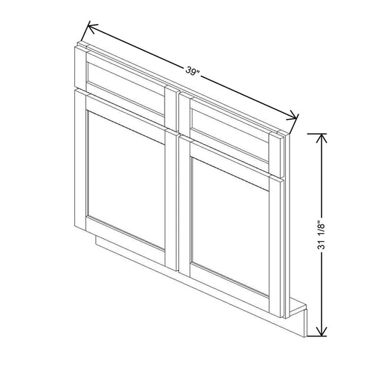 39" W X 31 1/8" H Vanity Sink Front