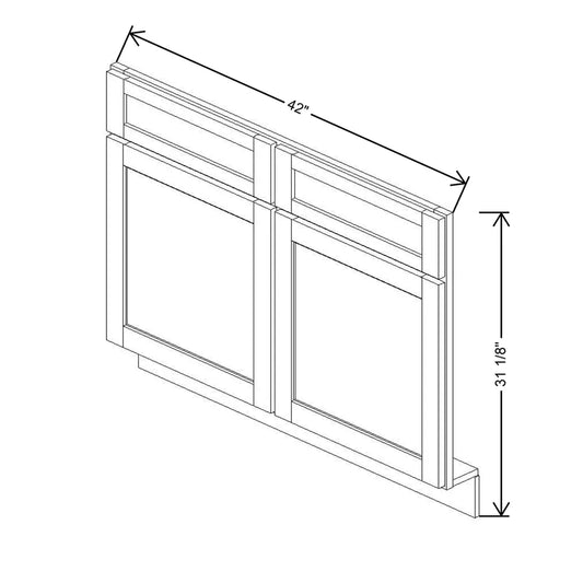 42" W X 31 1/8" H Vanity Sink Front
