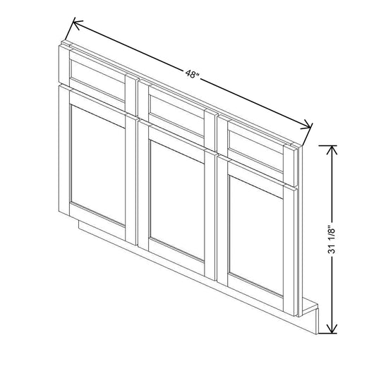 48" W X 31 1/8" H Vanity Sink Front