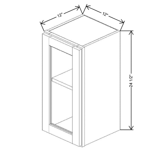 12" W X 24 1/2" H X 12" D Specialty Door Wall Cabinet Clear Glass