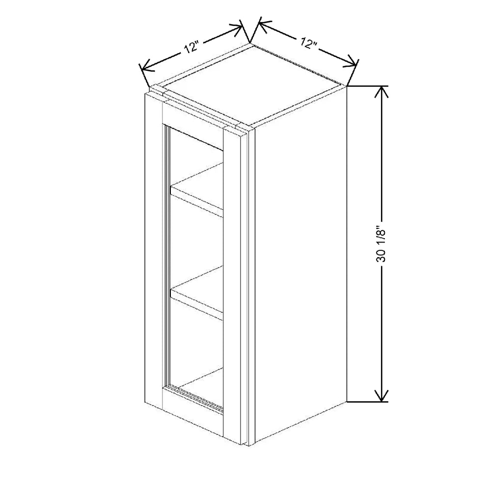 12" W X 30 1/8" H X 12" D Specialty Door Wall Cabinet Open Frame Door