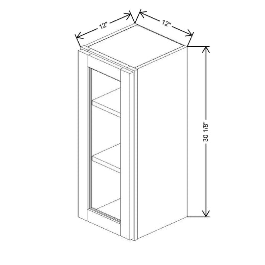 12" W X 30 1/8" H X 12" D Specialty Door Wall Cabinet Open Frame Door