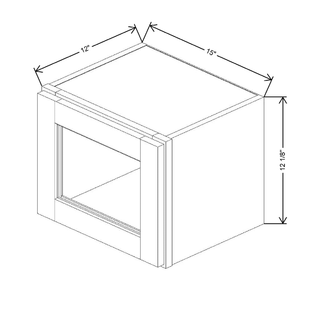 15" W X 12 1/8" H X 12" D Specialty Door Wall Cabinet Clear Glass