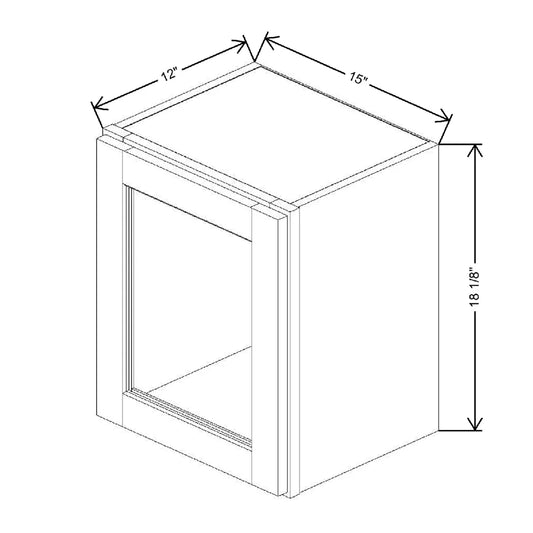 15" W X 18 1/8" H X 12" D Specialty Door Wall Cabinet Clear Glass