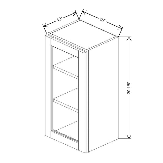 15" W X 30 1/8" H X 12" D Specialty Door Wall Cabinet