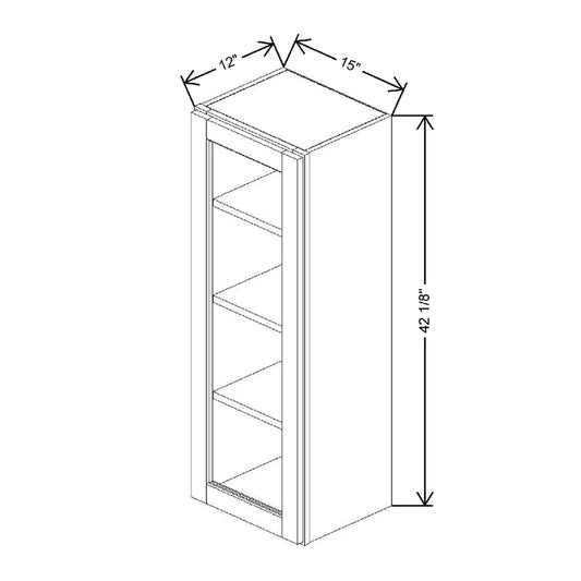 15" W X 42 1/8" H X 12" D Specialty Door Wall Cabinet