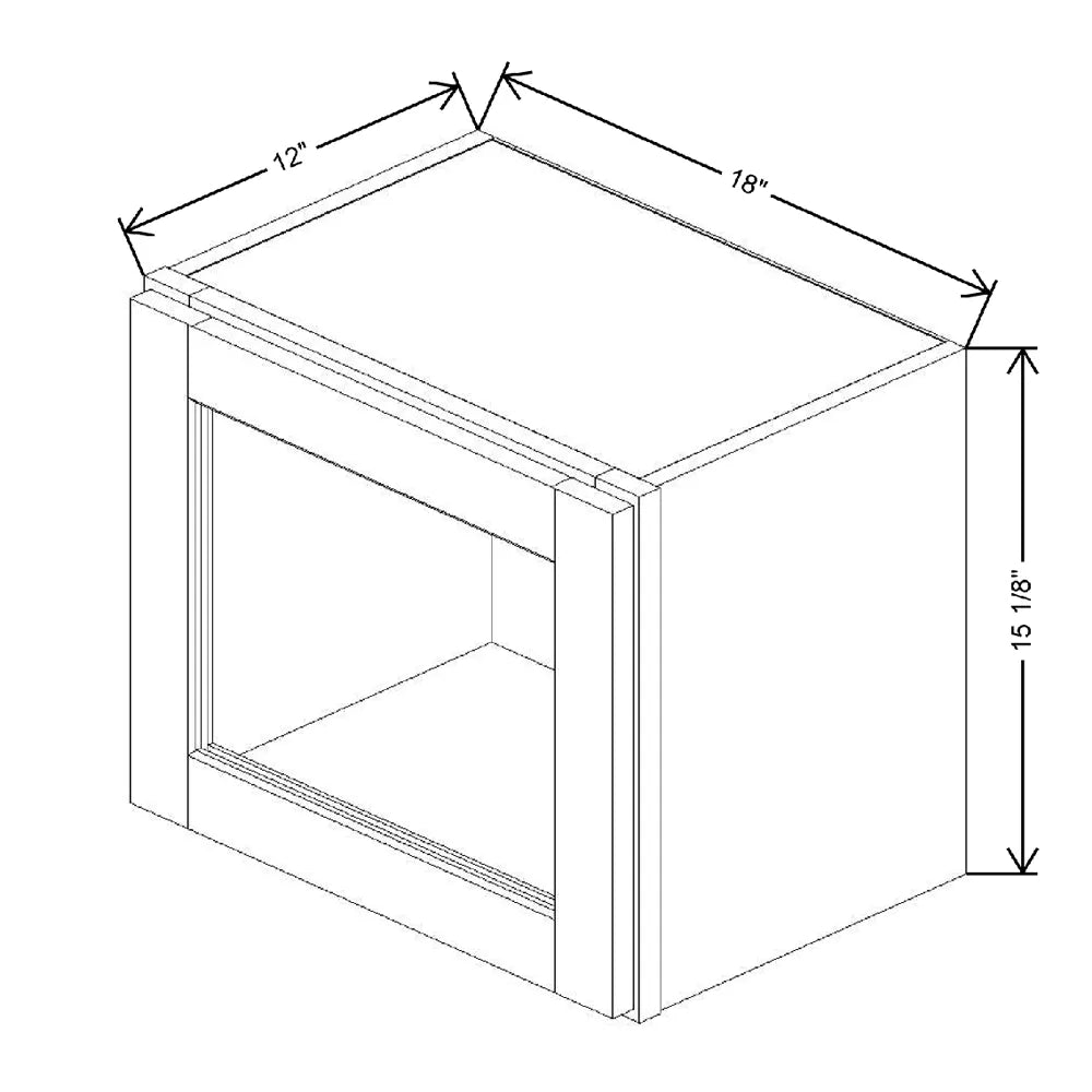 18" W X 15 1/8" H X 12" D Specialty Door Wall Cabinet Open Frame Door