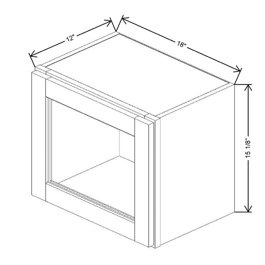 18" W X 15 1/8" H X 12" D Specialty Door Wall Cabinet Open Frame Door