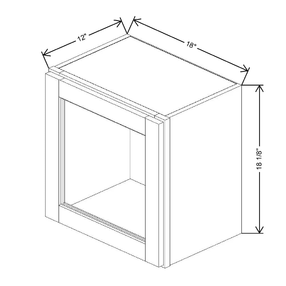 18" W X 18 1/8" H X 12" D Specialty Door Wall Cabinet Clear Glass