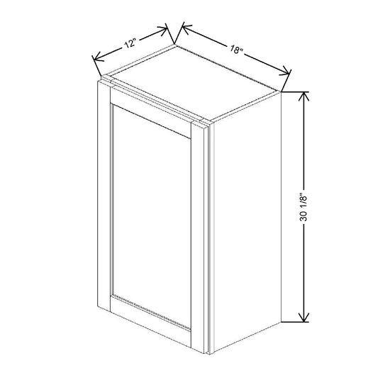 18" W X 30 1/8" H X 12" D Wall Cabinet With Spice Rack