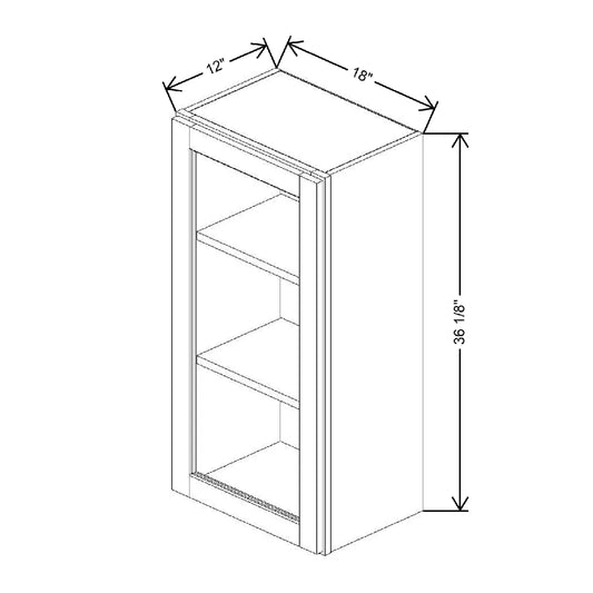 18" W X 36 1/8" H X 12" D Specialty Door Wall Cabinet
