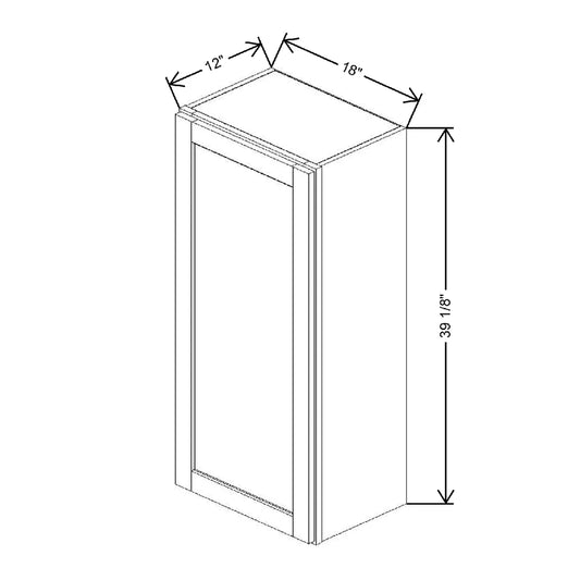 18" W X 39 1/8" H X 12" D Wall Cabinet With Spice Rack