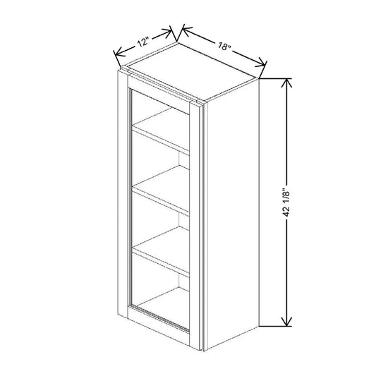 18" W X 42 1/8" H X 12" D Specialty Door Wall Cabinet Open Frame Door