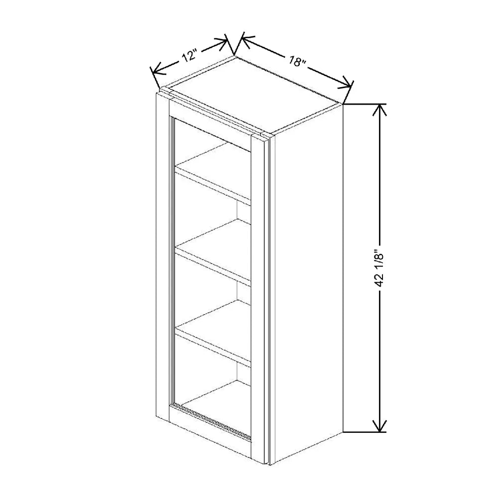 18" W X 42 1/8" H X 12" D Specialty Door Wall Cabinet
