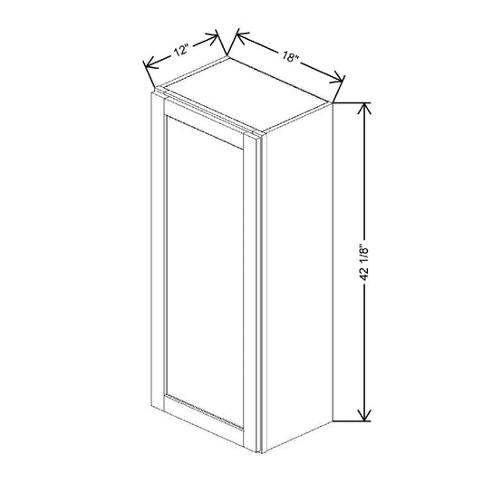 18" W X 42 1/8" H X 12" D Wall Cabinet With Spice Rack