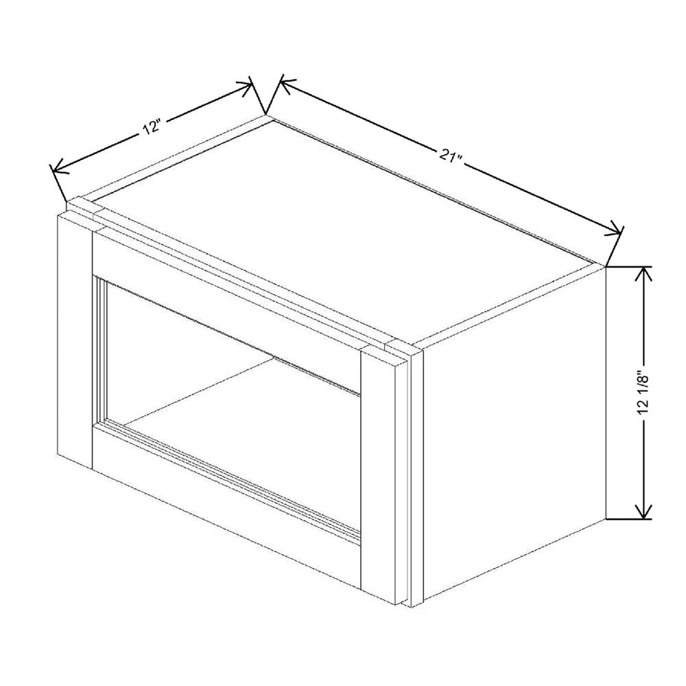 21" W X 12 1/8" H X 12" D Specialty Door Wall Cabinet Clear Glass