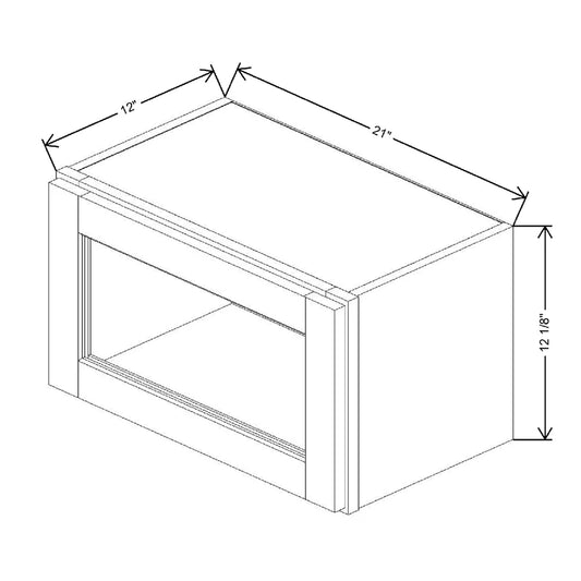 21" W X 12 1/8" H X 12" D Specialty Door Wall Cabinet Clear Glass