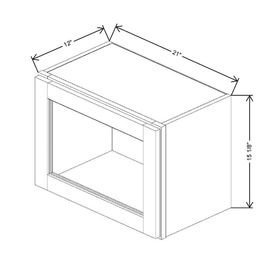 21" W X 15 1/8" H X 12" D Specialty Door Wall Cabinet Clear Glass