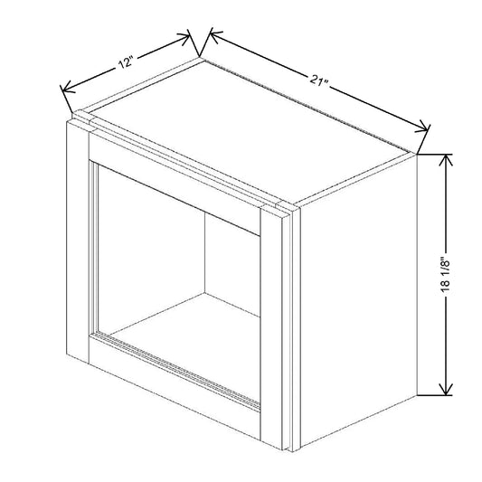 21" W X 18 1/8" H X 12" D Specialty Door Wall Cabinet Clear Glass