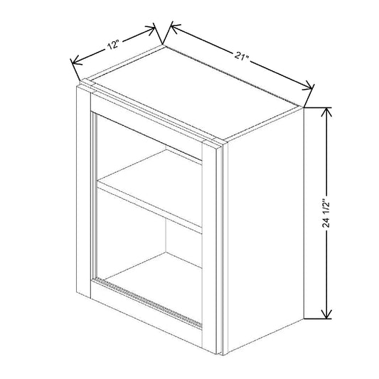 21" W X 24 1/2" H X 12" D Specialty Door Wall Cabinet Clear Glass