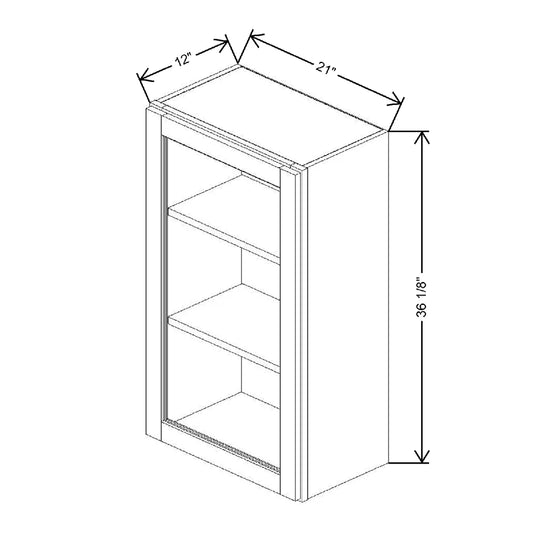 21" W X 36 1/8" H X 12" D Specialty Door Wall Cabinet Open Frame Door