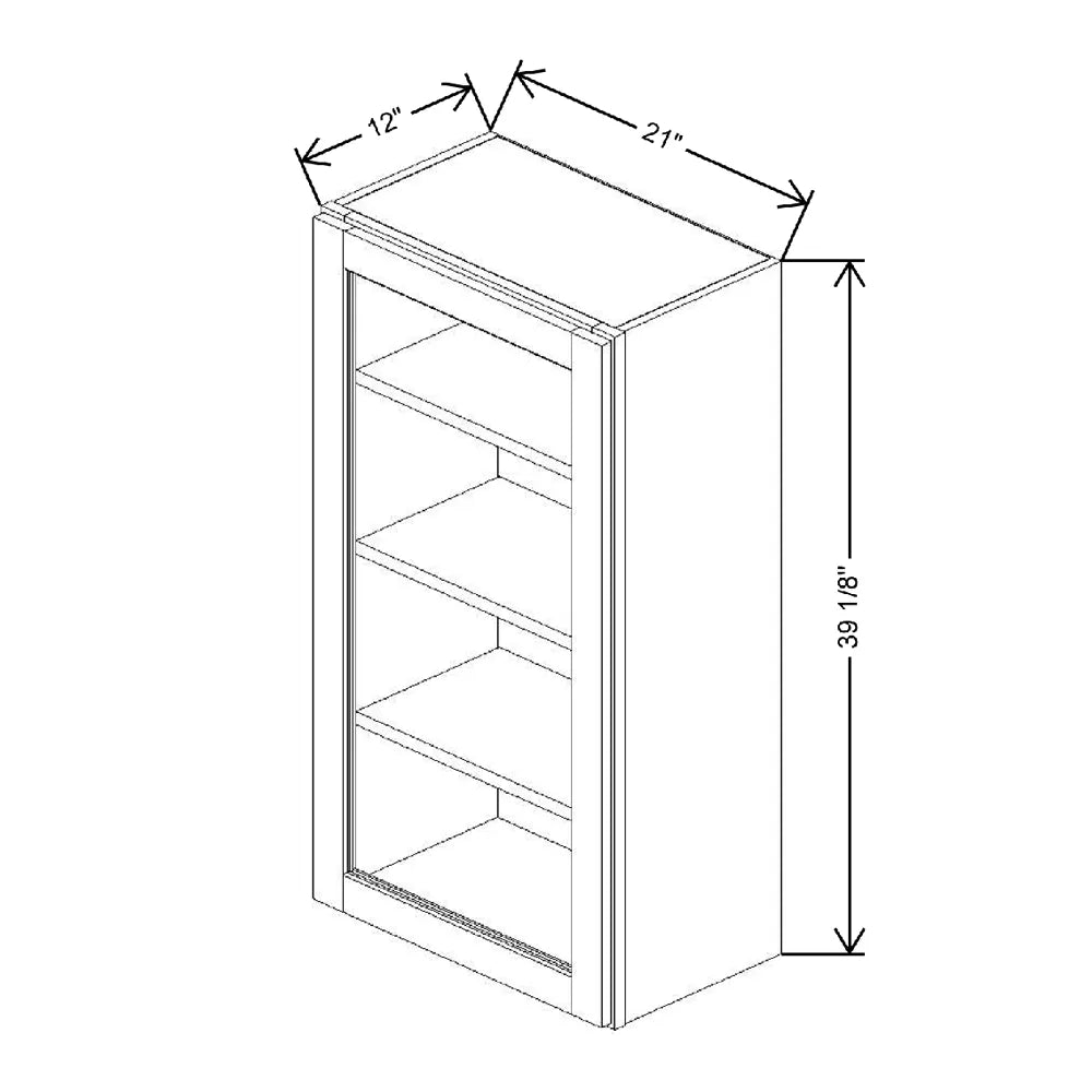 21" W X 39 1/8" H X 12" D Specialty Door Wall Cabinet Open Frame Door