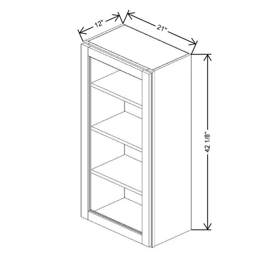 21" W X 42 1/8" H X 12" D Specialty Door Wall Cabinet Open Frame Door