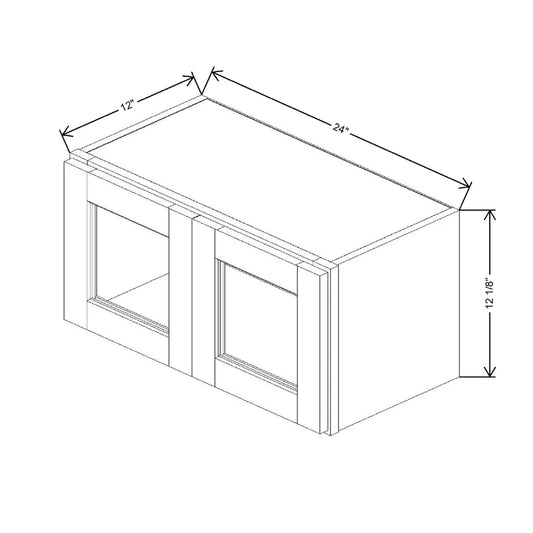 24" W X 12 1/8" H X 12" D Specialty Door Wall Cabinet Clear Glass