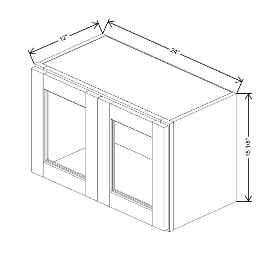 24" W X 15 1/8" H X 12" D Specialty Door Wall Cabinet Open Frame Door