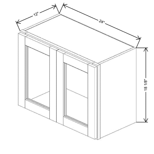 24" W X 18 1/8" H X 12" D Specialty Door Wall Cabinet Clear Glass