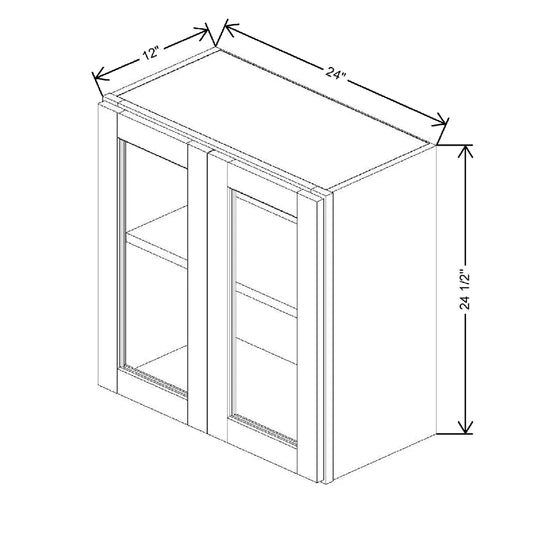 24" W X 24 1/2" H X 12" D Specialty Door Wall Cabinet Open Frame Door