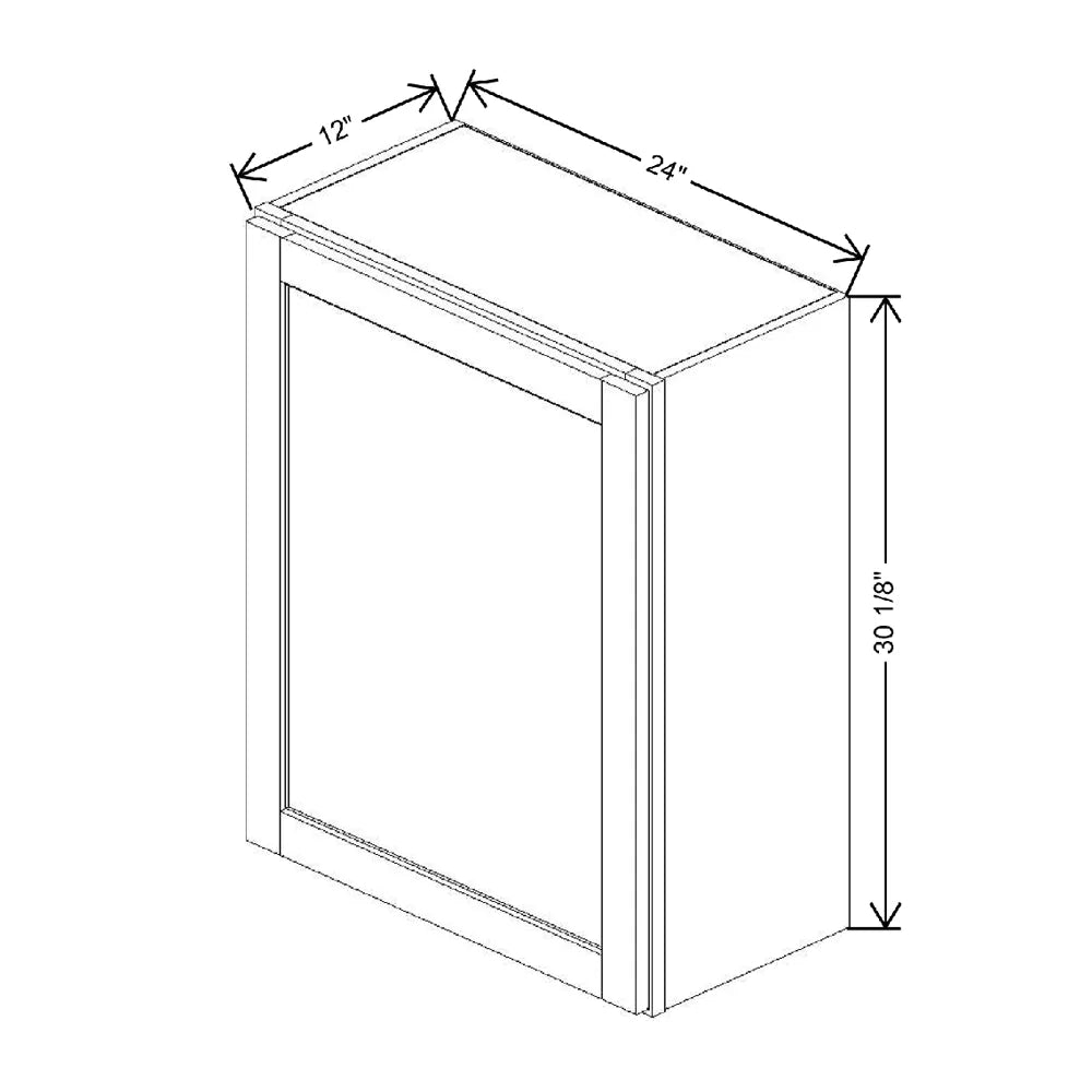 24" W X 30 1/8" H X 12" D Single Door Wall Cabinet