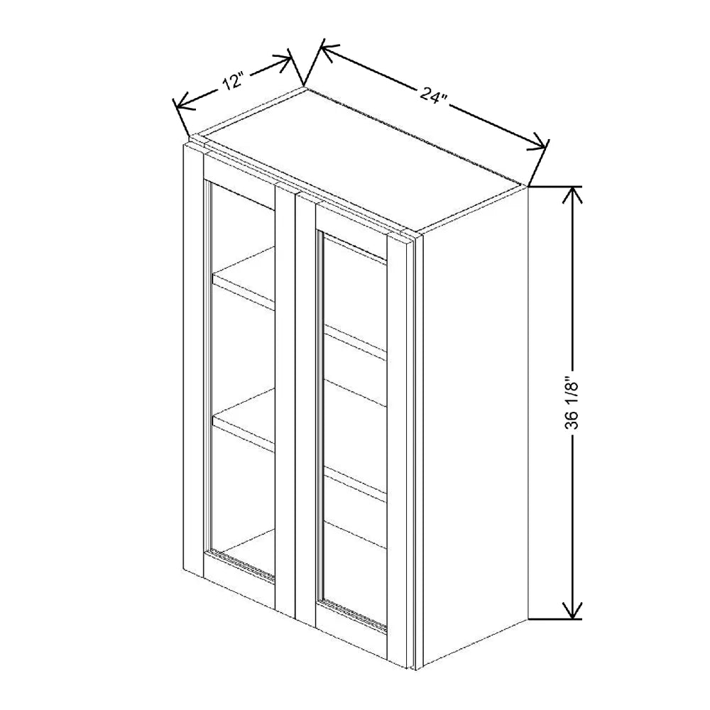 24" W X 36 1/8" H X 12" D Specialty Door Wall Cabinet Open Frame Door
