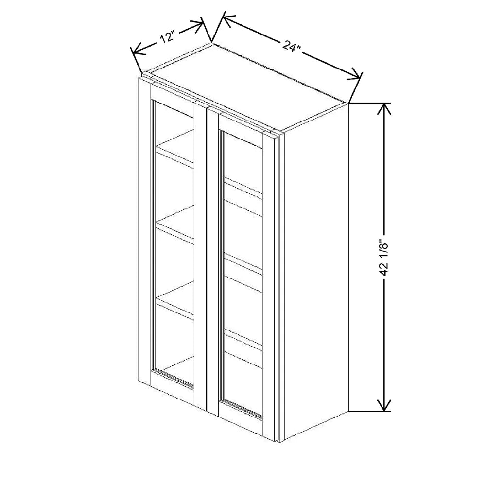 24" W X 42 1/8" H X 12" D Specialty Door Wall Cabinet Open Frame Door