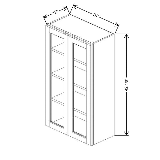 24" W X 42 1/8" H X 12" D Specialty Door Wall Cabinet Clear Glass