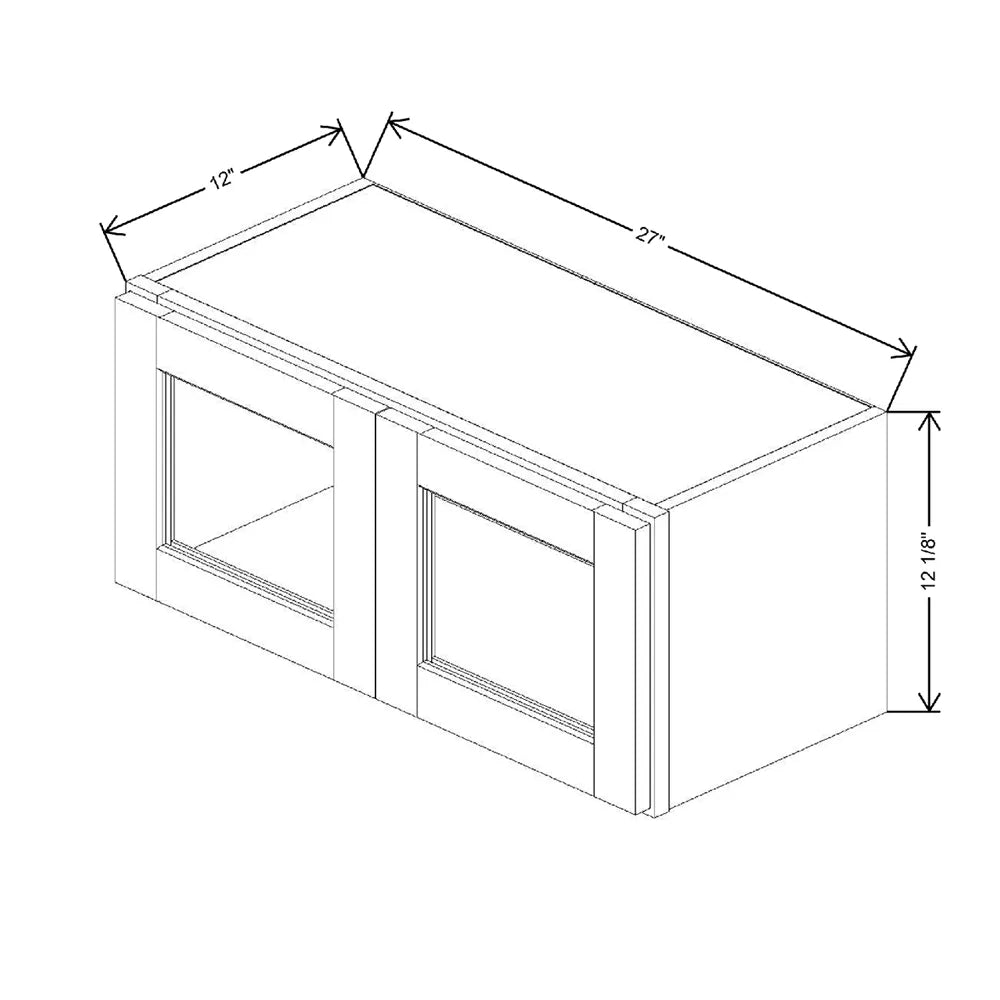 27" W X 12 1/8" H X 12" D Specialty Door Wall Cabinet Open Frame Door