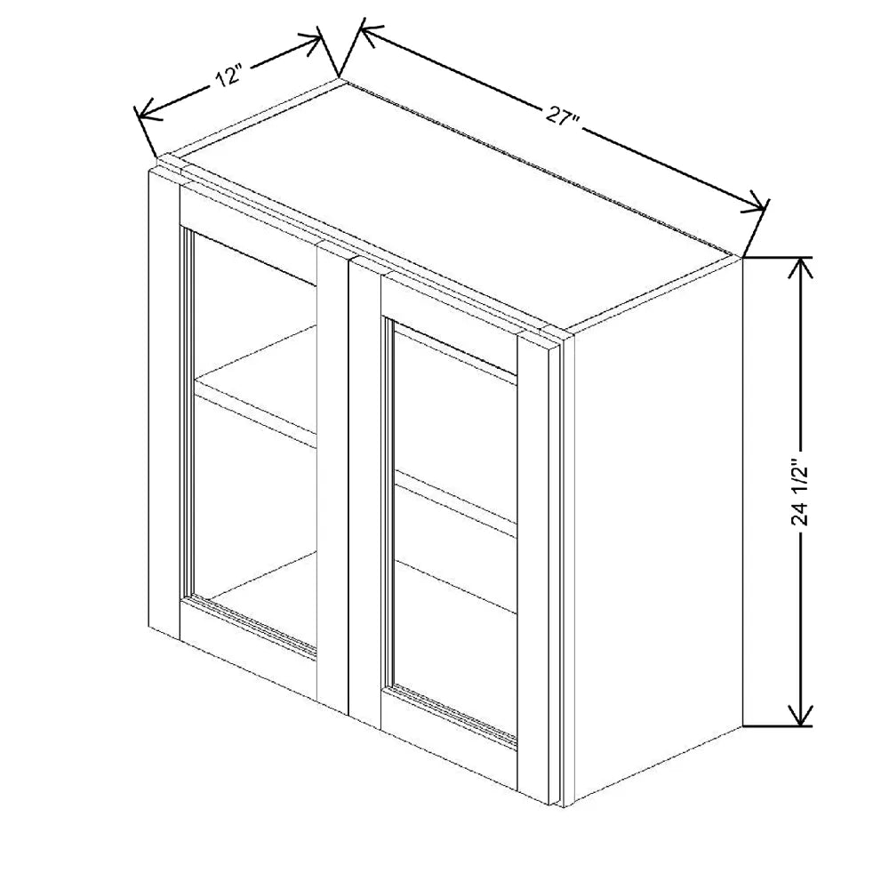 27" W X 24 1/2" H X 12" D Specialty Door Wall Cabinet