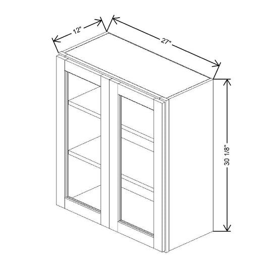 27" W X 30 1/8" H X 12" D Specialty Door Wall Cabinet Open Frame Door