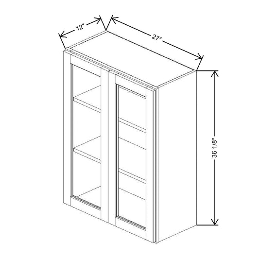 27" W X 36 1/8" H X 12" D Specialty Door Wall Cabinet Open Frame Door