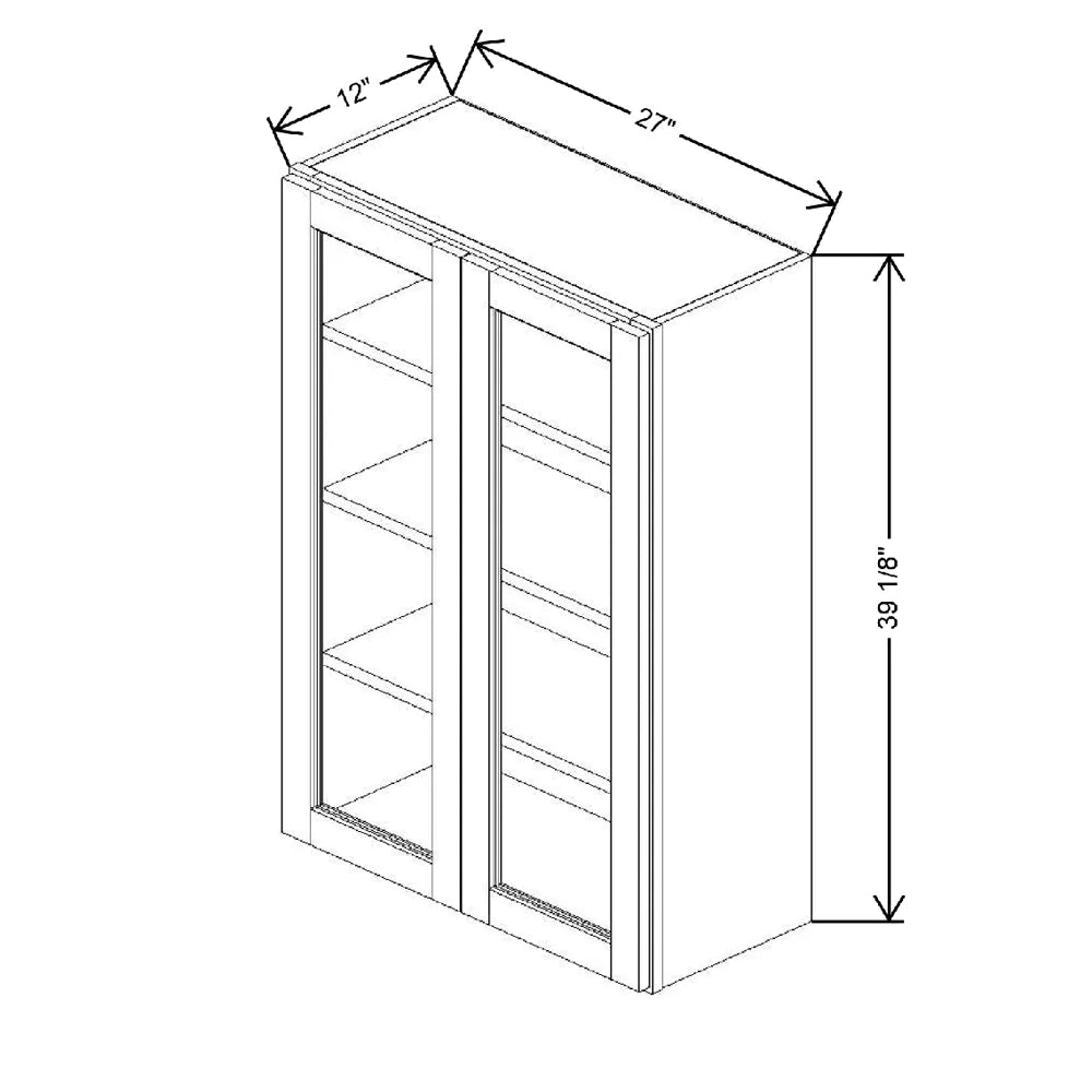 27" W X 39 1/8" H X 12" D Specialty Door Wall Cabinet