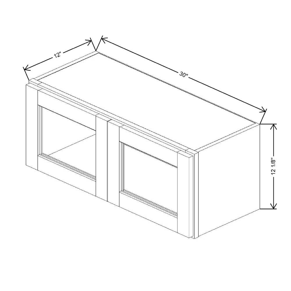 30" W X 12 1/8" H X 12" D Specialty Door Wall Cabinet Open Frame Door