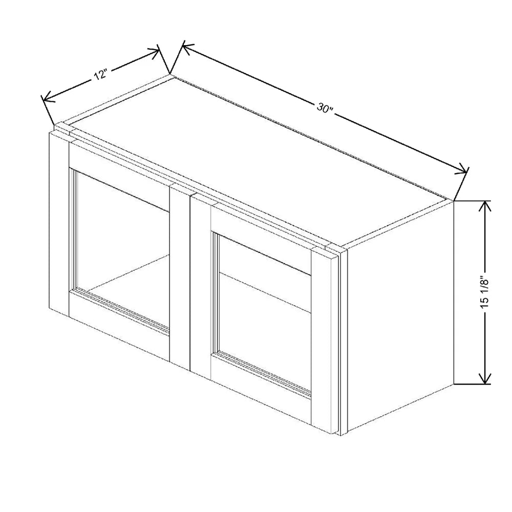 30" W X 15 1/8" H X 12" D Specialty Door Wall Cabinet Open Frame Door