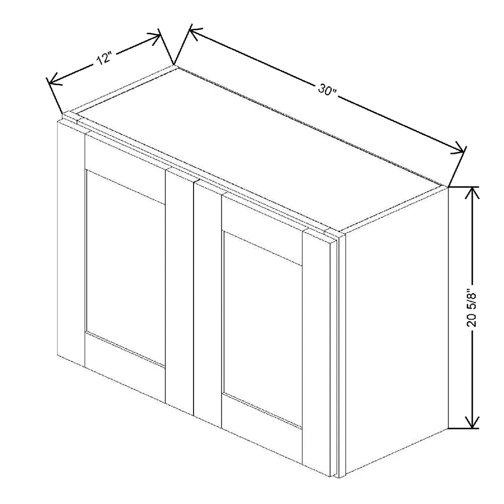 30" W X 20 5/8" H X 12" D Wall Cabinet