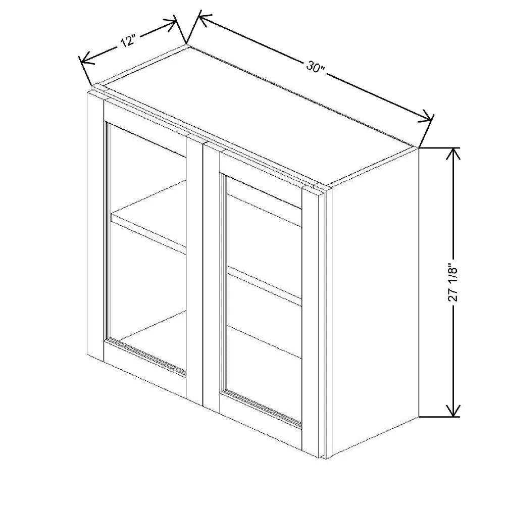 30" W X 27 1/8" H X 12" D Specialty Door Wall Cabinet