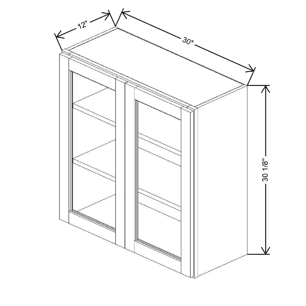 30" W X 30 1/8" H X 12" D Specialty Door Wall Cabinet