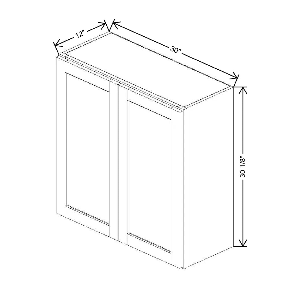 30" W X 30 1/8" H X 12" D Wall Cabinet