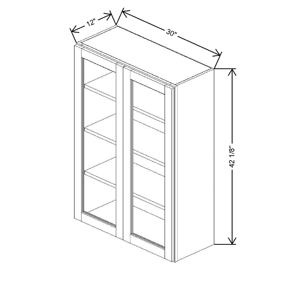 30" W X 42 1/8" H X 12" D Specialty Door Wall Cabinet