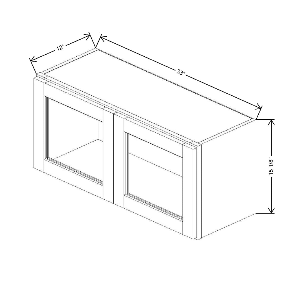 33" W X 15 1/8" H X 12" D Specialty Door Wall Cabinet