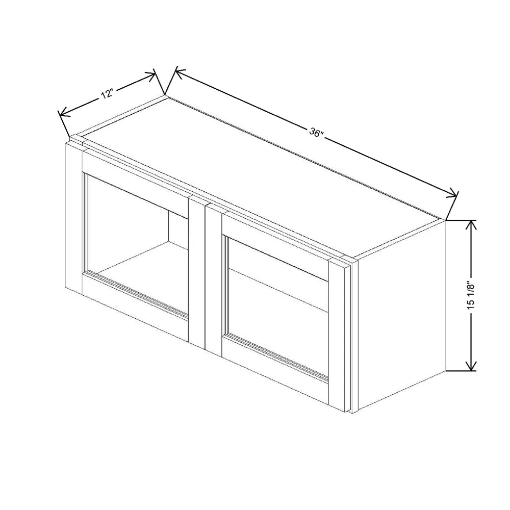 36" W X 15 1/8" H X 12" D Specialty Door Wall Cabinet